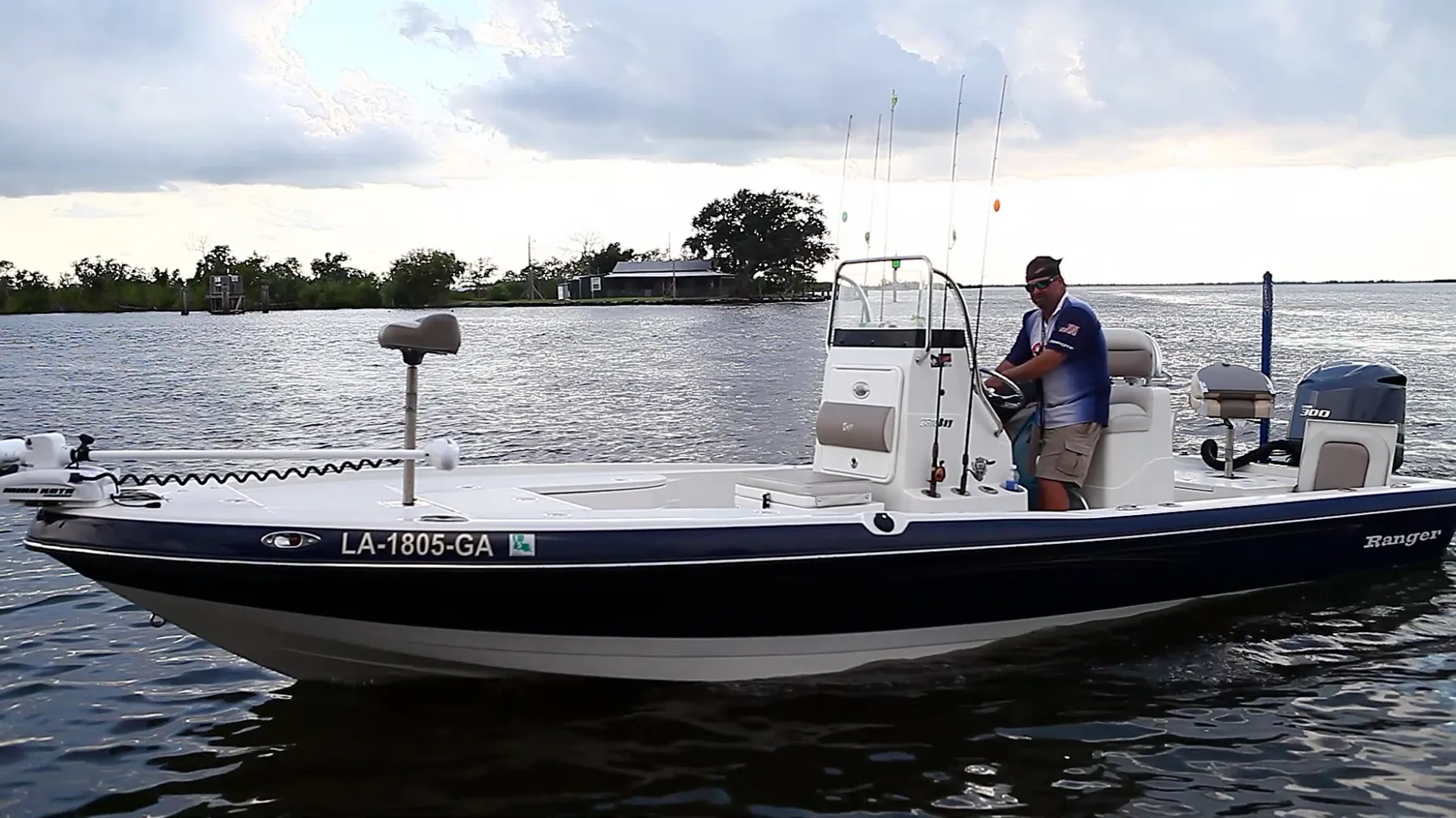 Doc's Fishing Charters Ranger boat on the water